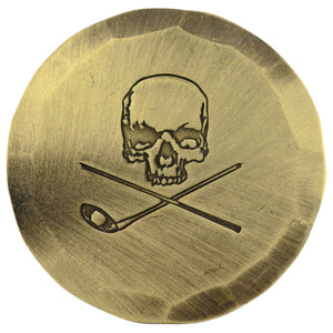 Skull & Broken 3 Wood Hand Forged Ball Markers with custom engraving