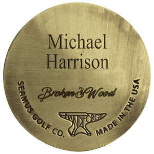 Broken 3 Wood Hand Forged Ball Markers with custom engraving