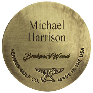 Skull & Broken 3 Wood Hand Forged Ball Markers with custom engraving