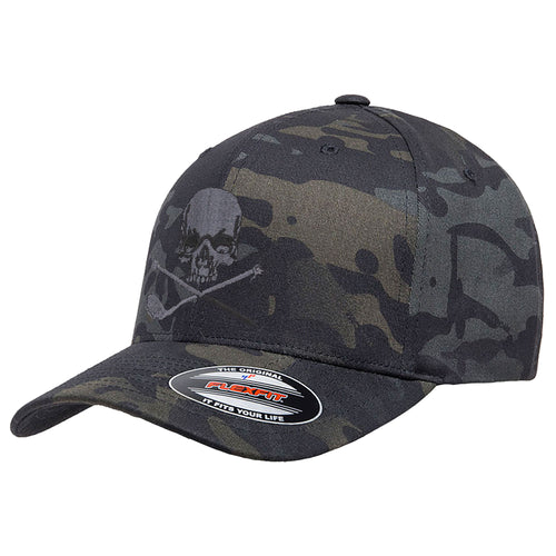 Skull & Broken 3 Wood Flex Fit Multicam Hat