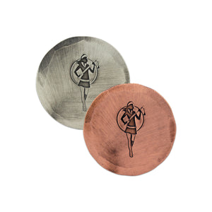 Women's Broken 3 Wood Hand Forged Ball Markers with custom engraving