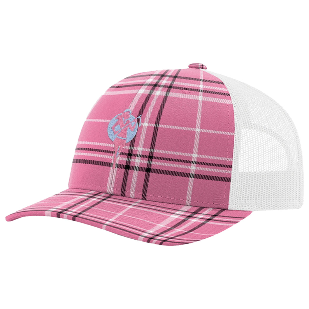 Broken 3 Wood Women's Pink Tartan Snapback Cap