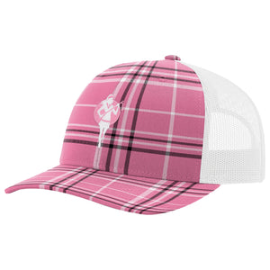 Broken 3 Wood Women's Pink Tartan Snapback Cap