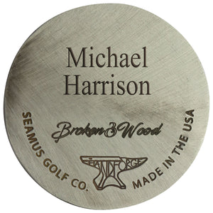 Broken 3 Wood Hand Forged Ball Markers with custom engraving